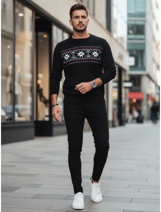 Pánsky čierny sveter FashionStreet WX2276