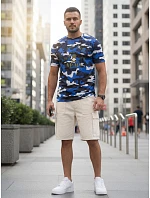 Pánske tričko s potlačou v kamuflážovom vzore, modré, FashionStreet NX2002R Pánske tričko s potlačou v kamuflážovom vzore, modré, FashionStreet NX2002R