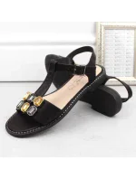 Zirkónové pohodlné sandále S.Barski W OLI261A black