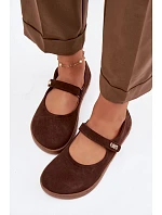Semišové baleríny Barefoot so Zazoo remienkom 10206 Chocolate Semišové baleríny Barefoot so Zazoo remienkom 10206 Chocolate
