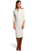 S194 Pletené šaty s výstrihom do V - cappuccino