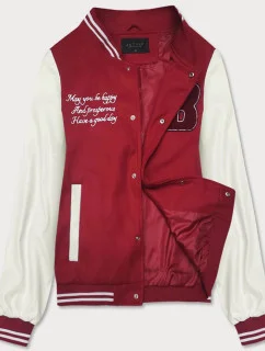 Dámska tmavočervená bunda bomber (16M9067-270)