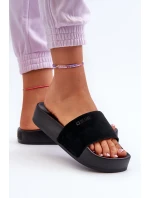 Damskie Klapki Na Platformie Zamszowe Big Star NN274A670 Czarne