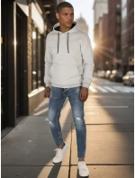 Pánska základná mikina s kapucňou svetlo šedá FashionStreet BX5862