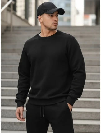 Pánska čierna mikina FashionStreet BX5915 Pánska čierna mikina FashionStreet BX5915