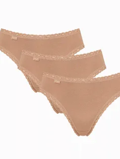 Dámske bavlnené čipkované tričko C3P 24/7 - BROWN - svetlohnedé 6239 - SLOGGI