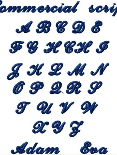 Názov výšivky Komerčné písmo