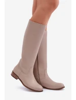 Dámske kožené vysoké topánky Zazoo 3616 Light Beige Dámske kožené vysoké topánky Zazoo 3616 Light Beige