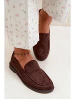 Dámske mokasíny Loafersy z ekologického semišu v čokoládovej farbe Laisie Dámske mokasíny Loafersy z ekologického semišu v čokoládovej farbe Laisie