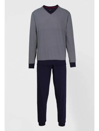 Pánske pyžamo 56002 4008 tm. modrá-vzor - Bugatti Pánske pyžamo 56002 4008 tm. modrá-vzor - Bugatti