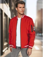 Pánska prechodná bunda bomber červená FashionStreet TX5014 Pánska prechodná bunda bomber červená FashionStreet TX5014