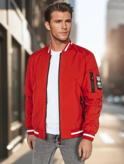 Pánska prechodná bunda bomber červená FashionStreet TX5014