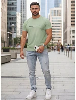 Pánske tričko so zelenou bavlnou FashionStreet NX5123R Pánske tričko so zelenou bavlnou FashionStreet NX5123R