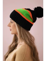 Dámska čiapka Kinga K297 black+orange+green neón