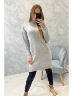 Sveter so stojačikom svetlo šedý