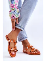 Damskie Klapki Z Dużymi Ćwiekami Pomarańczowe Mercure