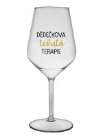 DĚDEČKOVA TEKUTÁ TERAPIE - čirá nerozbitná sklenice na víno 470 ml