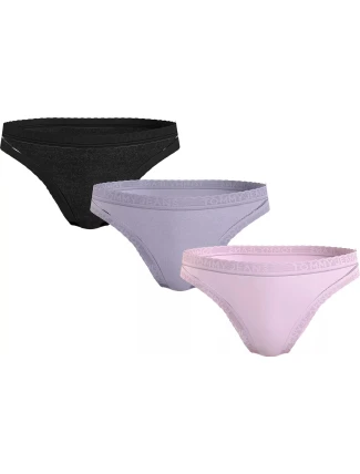 Dámske nohavičky 3Pack UW0UW05018 0V9 black/purple/st. ružová - Tommy Hilfiger
