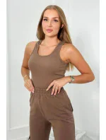 Set 3 v 1 mikina + top + nohavice mocca