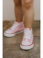 Dziecięce Wysokie Trampki Różowe Mona