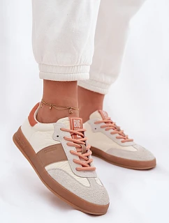 Semišové kožené dámske tenisky Big Star TT274725 beige