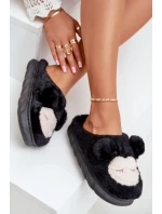 Teplé dámske čierne papuče s kožušinou Jozelinetta Teplé dámske čierne papuče s kožušinou Jozelinetta