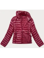 Tmavo červená prešívaná dámska bunda so stojačikom (16M9108-06) Tmavo červená prešívaná dámska bunda so stojačikom (16M9108-06)