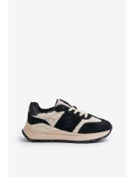 Ocieplane Sneakersy Damskie Skórzane Big Star OO274A318 HI-POLY SYSTEM Czarne