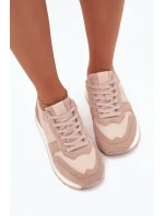 Skórzane Sneakersy Damskie Big Star OO274521 HI-POLY SYSTEM Nude