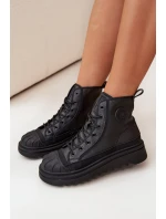 Wysokie Trampki Damskie Ocieplane Big Star OO274A355 Czarne