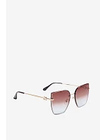 Bezrámové slnečné okuliare typu cat-eye s UV filtrom 400, hnedo-modré