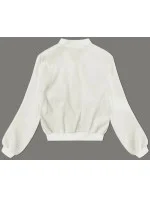 Vlnená bunda bomber v ecru farbe (15687) Vlnená bunda bomber v ecru farbe (15687)