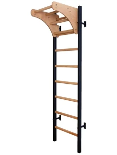 DREVENO-KOVOVÝ GYMNASTICKÝ REBRÍK NA 4 ÚCHOPY S DREVENOU TYČOU BENCHK 211B