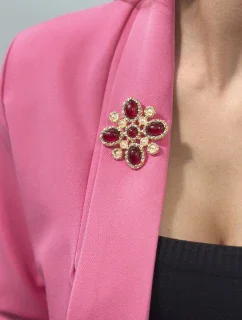 Brošňa Kvetina 2 červená