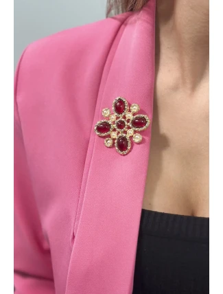Brošňa Kvetina 2 červená