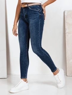 Dámske skinny džínsy s vysokým pásom modré FashionStreet UY2793