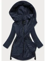 Tmavomodrá ľahká bunda parka s ozdobnými lampasmi (HS-1856)