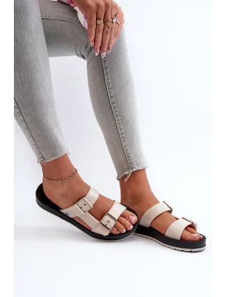 Dámske žabky s plochou podrážkou ZAXY LL285072 Beige