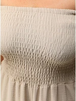 Dámsky letný overal so širokými nohavicami béžový FashionStreet EY2653 Dámsky letný overal so širokými nohavicami béžový FashionStreet EY2653