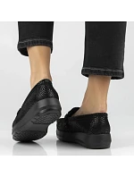 Dámske kožené mokasíny na platforme poltopánky čierne Filippo DP7652 Dámske kožené mokasíny na platforme poltopánky čierne Filippo DP7652