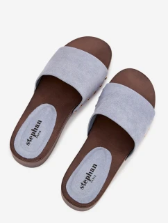 Dámské pantofle se zlatými sponami modré Ferinna