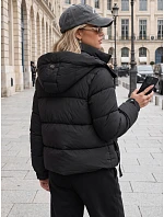 Dámska zimná prešívaná bunda s kapucňou, čierna, FashionStreet TY5747