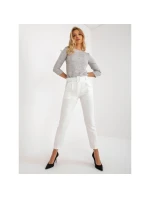 Klasické textilné nohavice Giulia v farbe ecru s dĺžkou po členky (DHJ-SP-12787.21X)