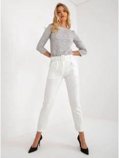 Klasické textilné nohavice Giulia v farbe ecru s dĺžkou po členky (DHJ-SP-12787.21X)