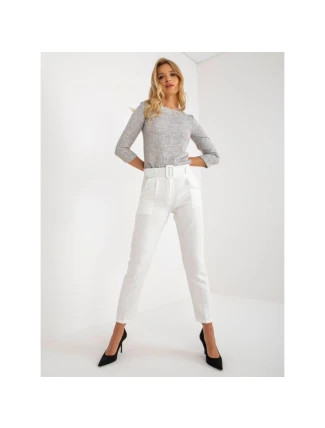 Klasické textilné nohavice Giulia v farbe ecru s dĺžkou po členky (DHJ-SP-12787.21X)