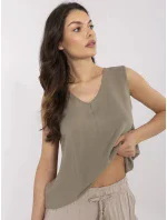 Blúzka D73761M11218A khaki farba