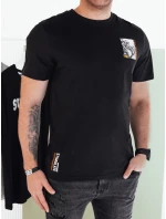 Pánske tričko s potlačou čierne FashionStreet RX5482