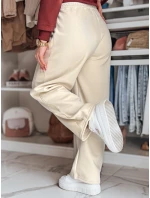 Dámske tepláky so širokými nohavicami DRESMOOD PREMIUM béžová FashionStreet UY2689