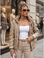 Dámska prechodová bunda s odnímateľnou kapucňou, farba kamelová, FashionStreet TY5780 Dámska prechodová bunda s odnímateľnou kapucňou, farba kamelová, FashionStreet TY5780