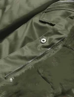 Dámska parka s kožušinou army (5m762-136)